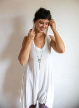 Pixie Sleeveless Hoodie Dress in Black