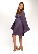 Bell Sleeve Goddess Dress V-Neck Above the Knee