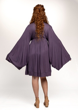 Bell Sleeve Goddess Dress V-Neck Above the Knee