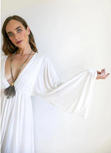 Bell Sleeve Goddess Dress | Boho Maxi Dress in White