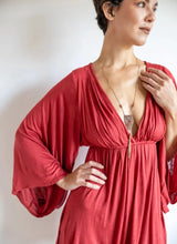 Bell Sleeve Goddess Boho Dress in Red