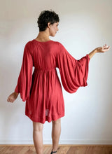 Bell Sleeve Goddess Boho Dress in Red