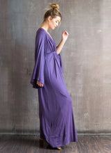 Bell Sleeve Goddess Boho Dress in Amethyst