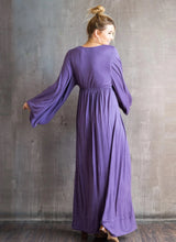 Bell Sleeve Goddess Boho Dress in Amethyst