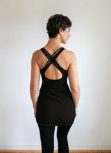 Extra Long Eggplant Woven Back Yoga Tank Top with Built-In Bra | Cotton Lycra Athletic Clothing