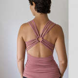 Shanti Strappy Yoga Tank Top in Dry Rose Fuchsia Pink