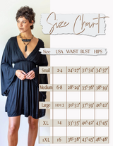 Bell Sleeve Goddess Dress Short in Slate Blue