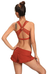 Criss Cross Back Yoga Bra: Amethyst Lavender Crop Top
