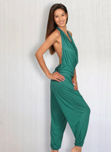 Women's One-piece Cowl Neck Halter Top Backless Yoga Jumpsuit / Romper / Onesie in Black