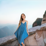 Anjali One Piece Yoga Jumpsuit in Slate Blue