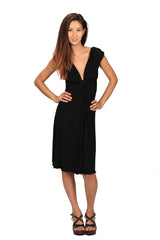 Sexy V Neck Empire Waist Knot Front Wrap Dress