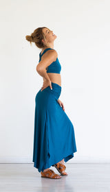 Criss Cross Back Yoga Bra Horizon Blue Crop Top