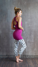 Faith Yoga Strappy Woven Back Tank Top in Dry Rose