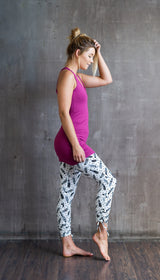 Faith Yoga Strappy Woven Back Tank Top in Dry Rose