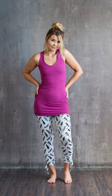 Faith Yoga Strappy Woven Back Tank Top in Dry Rose