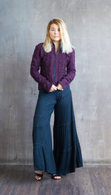 Studded Wide Leg Pants in Black