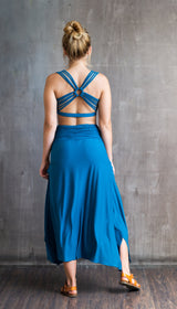 Criss Cross Back Yoga Bra Horizon Blue Crop Top