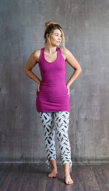 Faith Yoga Strappy Woven Back Tank Top in Dry Rose
