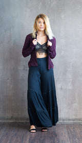 Ruched Zip Front Jacket – Plum Boho Yoga Lightweight Fall Jacket