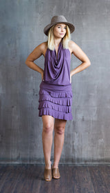 Darlene Ruffle Mini Skirt In Gray