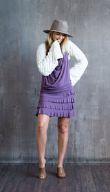 Darlene Ruffle Mini Skirt in Amethyst