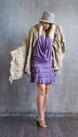 Darlene Ruffle Mini Skirt in Amethyst
