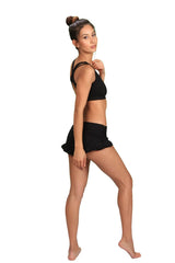 High Waist Ruffle Yoga Shorts | Dark Teal Dance Festival Booty Shorts