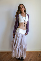 Blooming Lotus Multi Layer with Ties Adjustable Length Skirt In Black