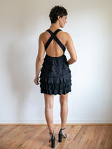 Roxanne Tiered Ruffle Tank Top in Black