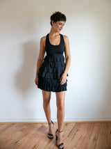 Roxanne Tiered Ruffle Tank Top in Black