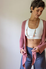 Canyon Rose Ballet Wrap Jacket: Yoga Cover-Up Shrug