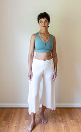 Shanti Criss Cross Back Yoga Bra | Crop Top | Tank Top in Sage Green
