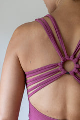 Shanti Strappy Yoga Tank Top in Dry Rose Fuchsia Pink