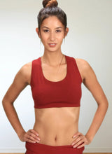 Crimson Red Criss Cross Back Yoga Bra