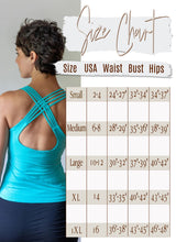 Strappy Lattice Back Yoga Tank Top with Built in Bra in Turquoise Blue