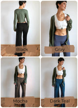 High Waist, Straight Leg, Fold Over Palazzo Pants in Gray