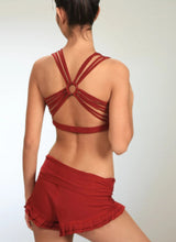Crimson Red Criss Cross Back Yoga Bra