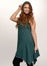 Pixie Sleeveless Hoodie Dress in Black