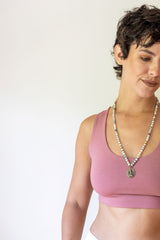 Shanti Criss Cross Back Yoga Bra Tank Top in Pink Canyon Rose