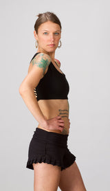 Strappy Yoga Sports Bra Tank Top in Black