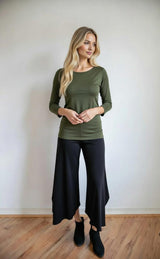 Backless Long Sleeve Bamboo Top | Open Back Boho Festival Clothing