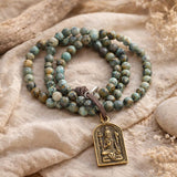 African Turquoise Shiva Aum Prayer Beads Mala Bracelet Om