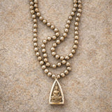 Pyrite Prayer Bead Golden Buddha Mala Neclace