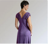 Knot Front Dress – Deep V Empire Waist Dress – Bamboo Rayon Sexy Date Night Dress – Sustainable Boho Evening Dress