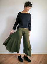 Burgundy Wide Leg Gaucho Pants – Fold Over Waist Boho Culottes
