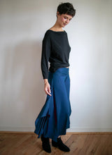 Paris Wide Leg High Waist Gaucho Pants with Fold Over Waistband in Black