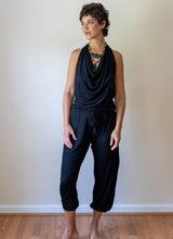 Evelina Backless Yoga Jumpsuit Onesie in Black