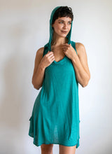 Pixie Sleeveless Hoodie Dress in Teal