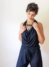 Evelina Backless Yoga Jumpsuit Onesie in Black