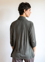 Tie in Front 3/4 Sleeve Jacket Olive